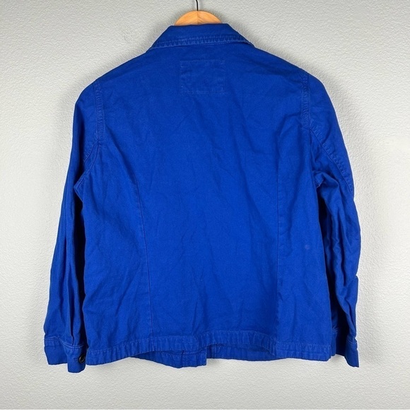 Banana Republic Voltage Blue Cropped French Linen and Cotton Jacket Size S - Picture 3 of 8
